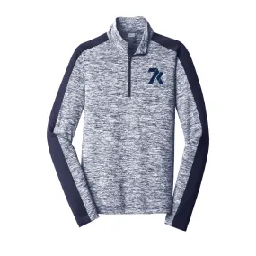 7K Electric Heather Colorblock 1/4-Zip Pullover - Navy