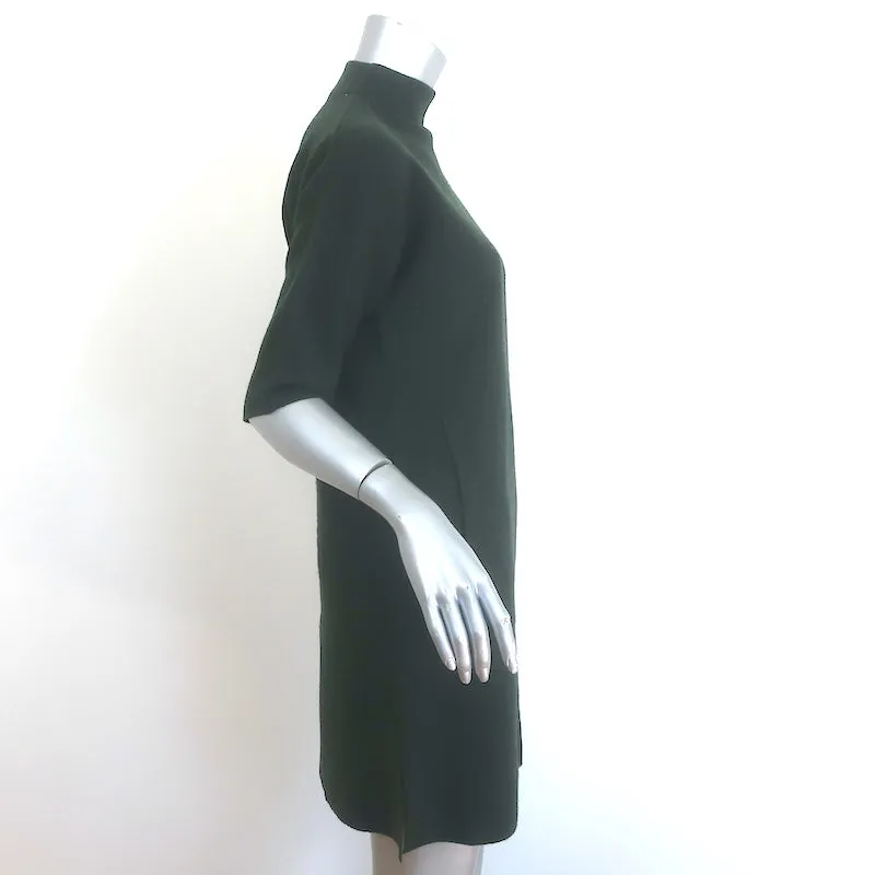 Ann Mashburn Rowan Funnel Neck Mini Sweater Dress Forest Green Size Extra Small