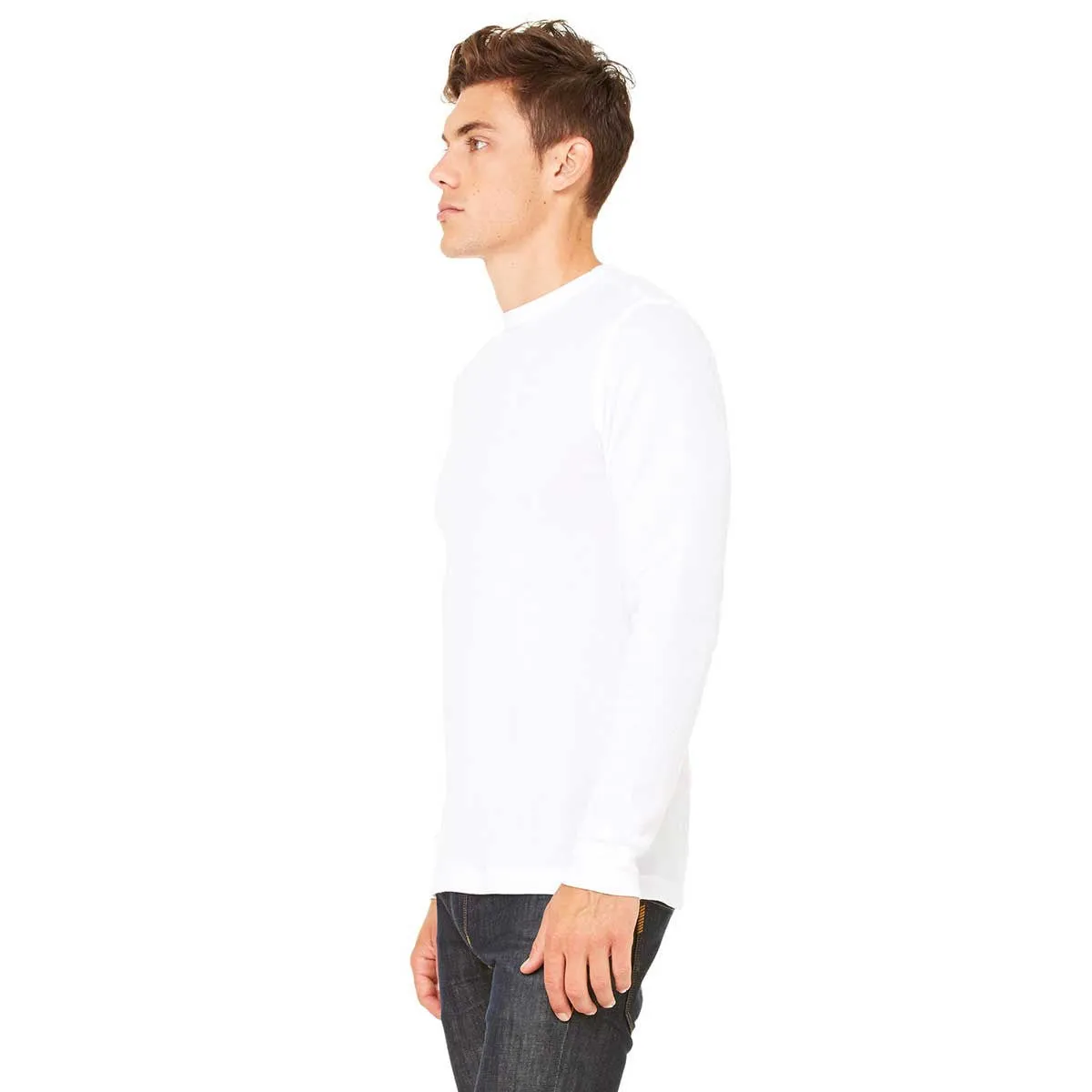 Bella   Canvas Men's White/White Thermal Long-Sleeve T-Shirt