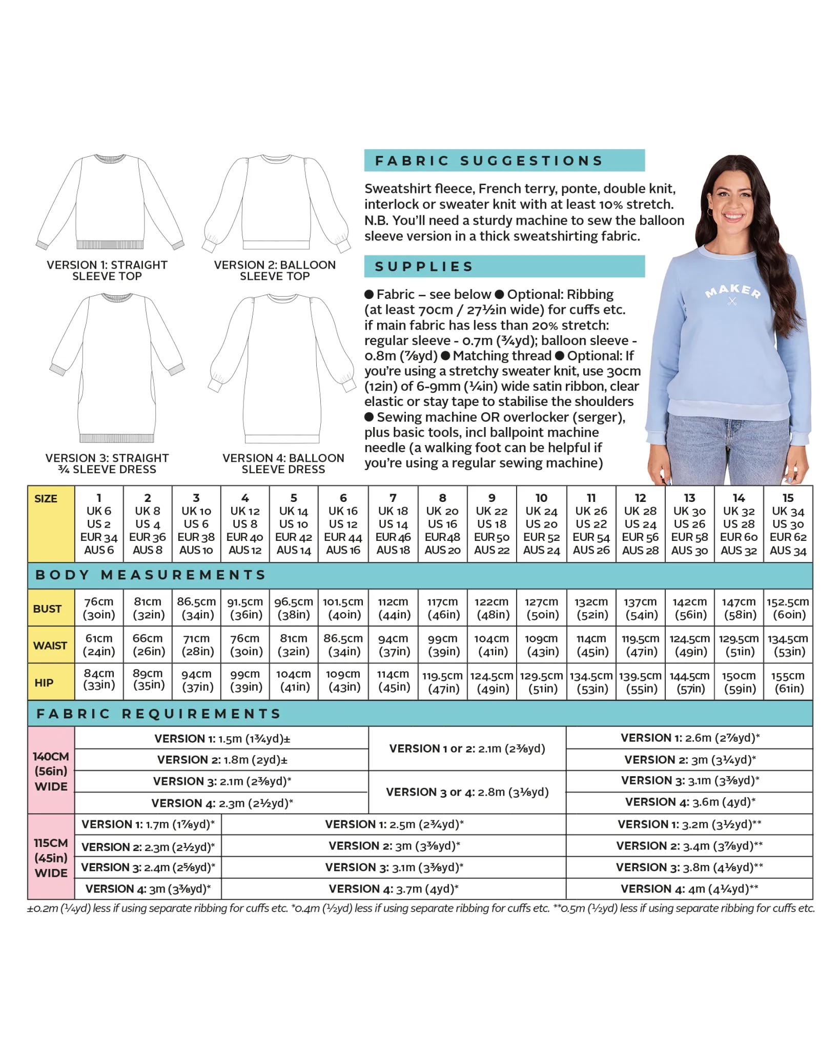 Billie Sweatshirt / Dress Pattern - Tilly And The Buttons
