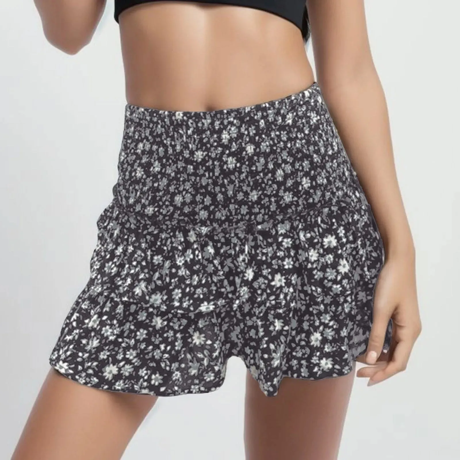 Bohemian Flair Pleated  Layered Ruffles Mini High Waist A-Line Skirts