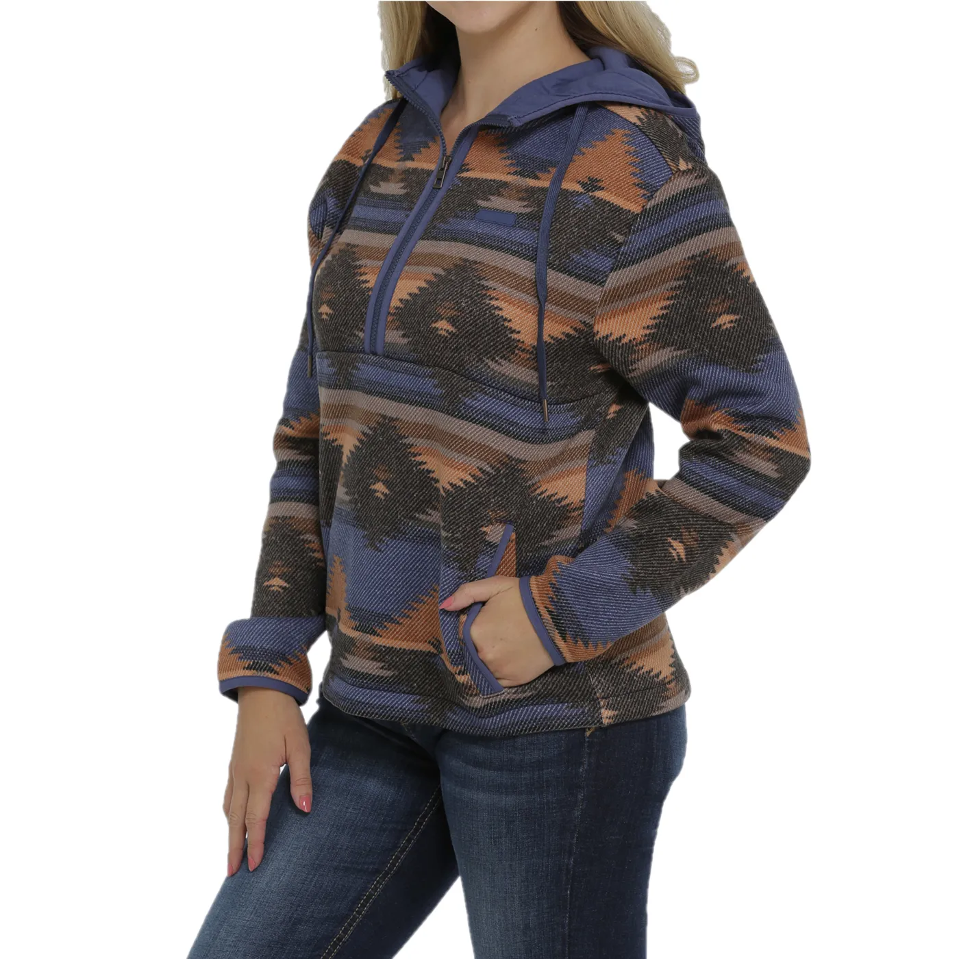 Cinch® Ladies Blue Aztec Printed Pullover Hoodie MAK9812001