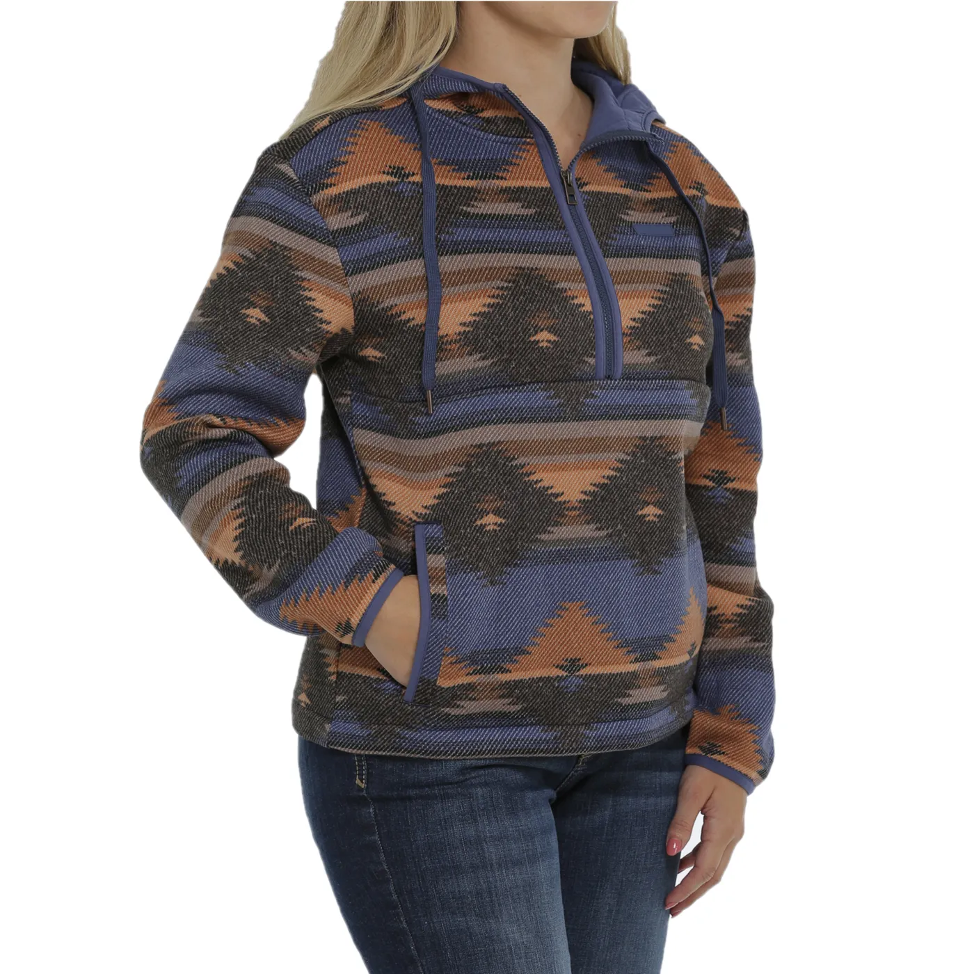 Cinch® Ladies Blue Aztec Printed Pullover Hoodie MAK9812001