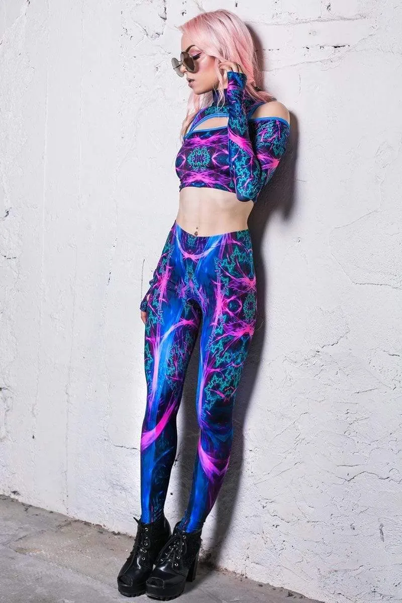 Electric Blue Cold Shoulder Crop Top