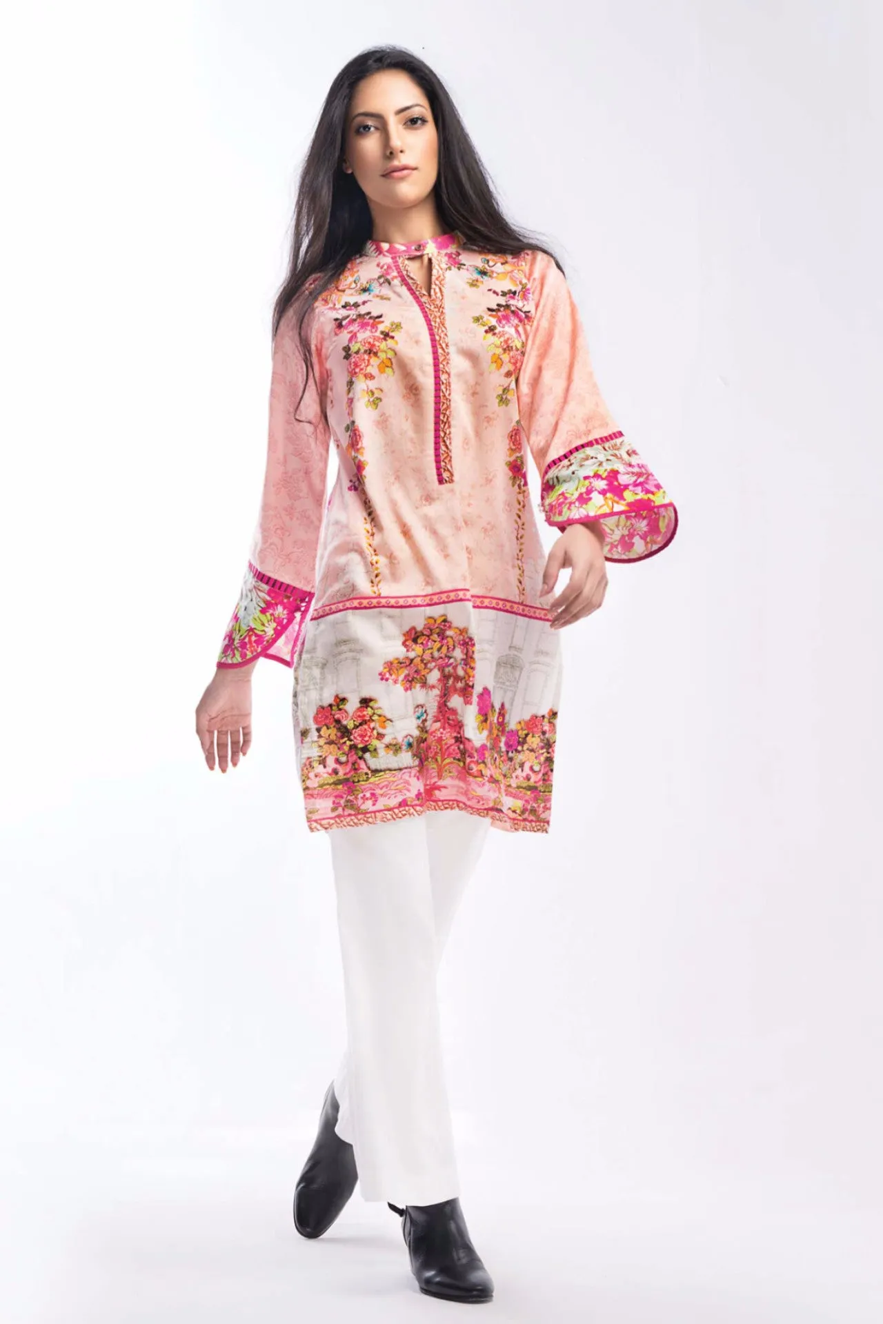 Gul Ahmed Winter Collection Tunic – Pink Single Digital Satin SDS-03 A