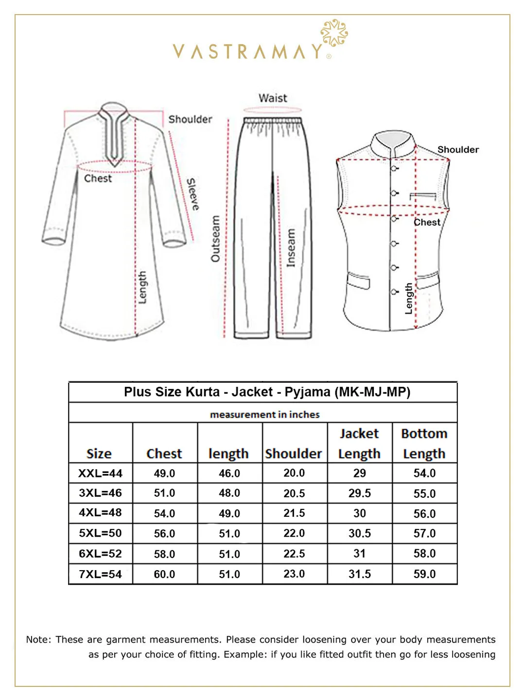 Jashvi Men's Plus Size Black and Beige Cotton Blend Jacket Kurta Pyjama Set