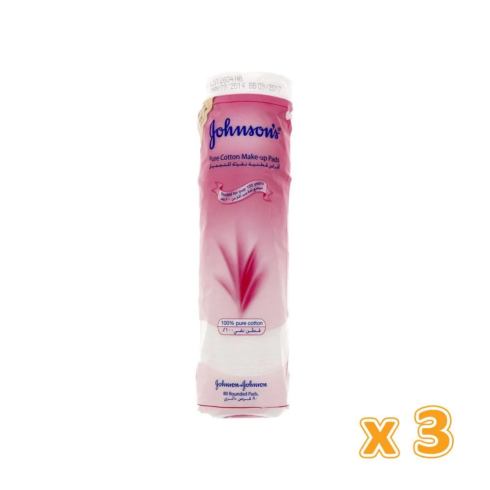 Johnson's Pure Cotton Make-up Pads (3 X 80 packs)
