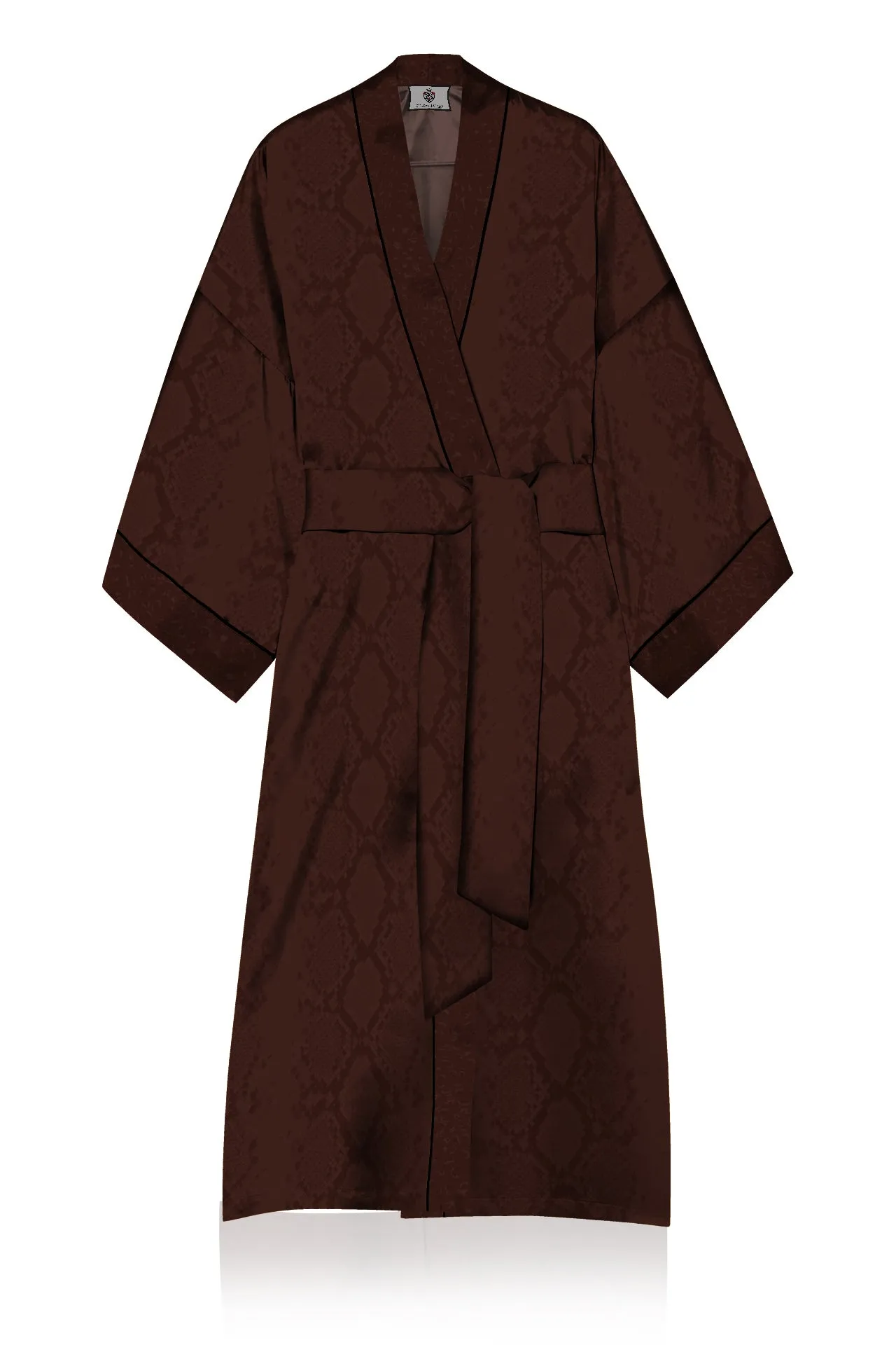 Kimono Solid Brown Robe in Midi Length