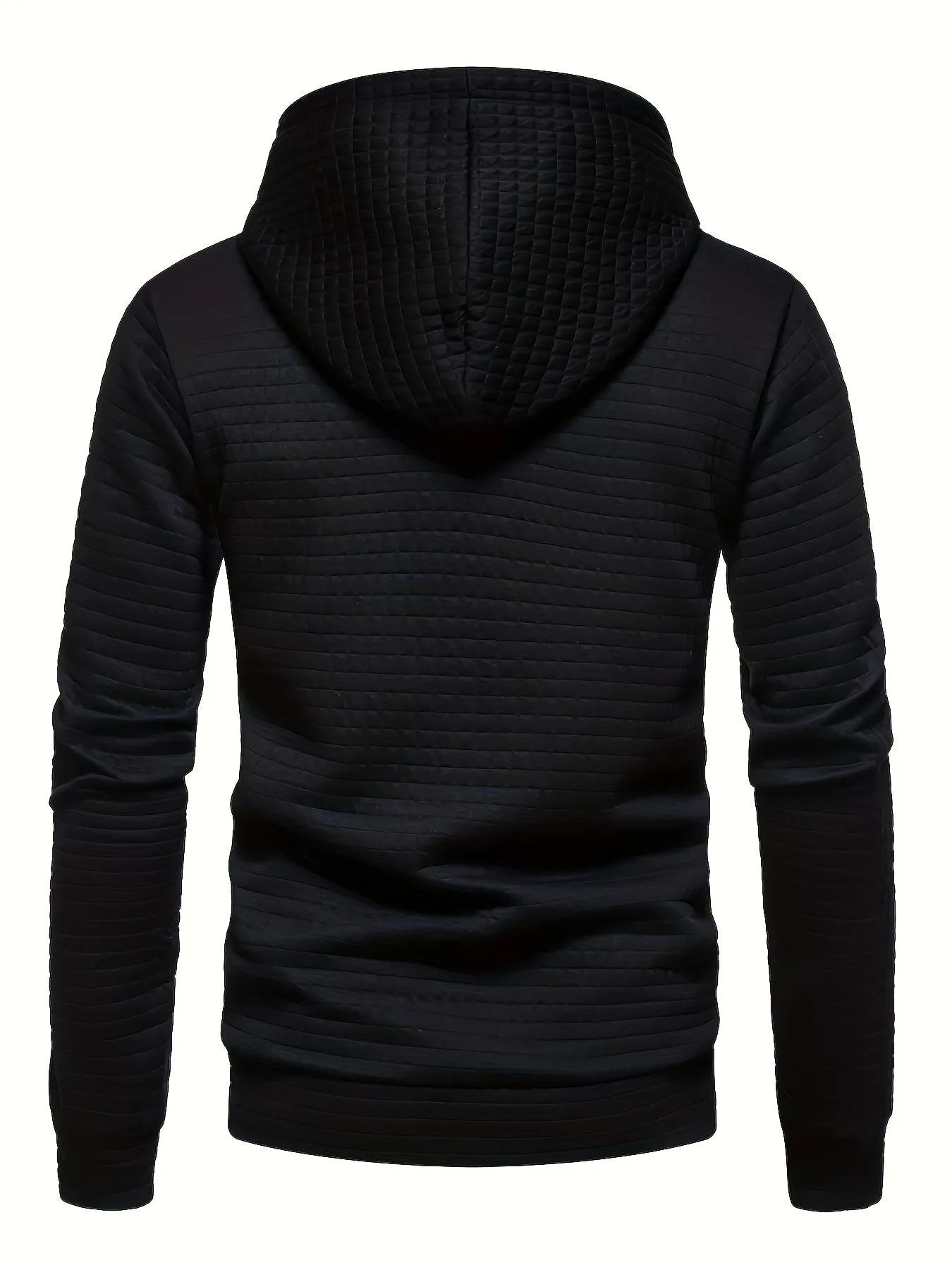 Mens Waffle Pattern Hoodie - Cool & Cozy Streetwear - Premium Comfort for Winter & Fall, Solid Colors Pullover Sweatshirt - Perfect Gift Idea