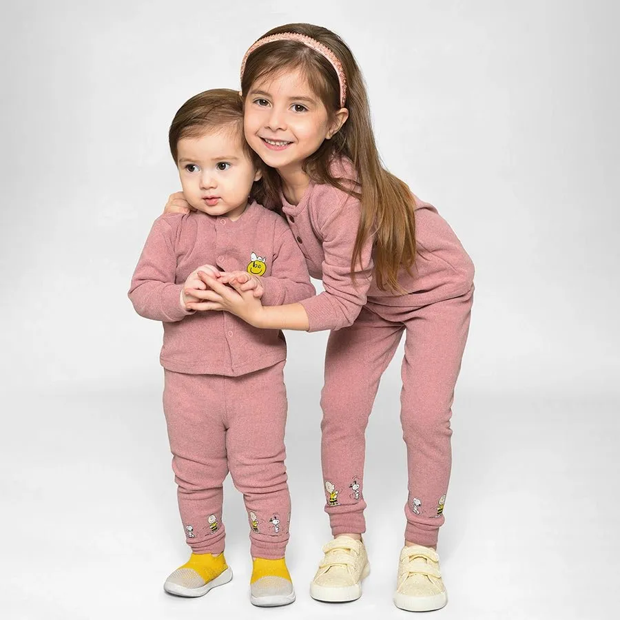 Peanuts™ Knitted Thermal T-shirt With Pajama Set