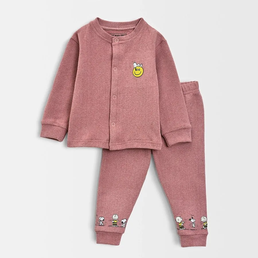 Peanuts™ Knitted Thermal T-shirt With Pajama Set