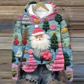 Print Christmas Holiday Casual Hoodie Sweater Pullover