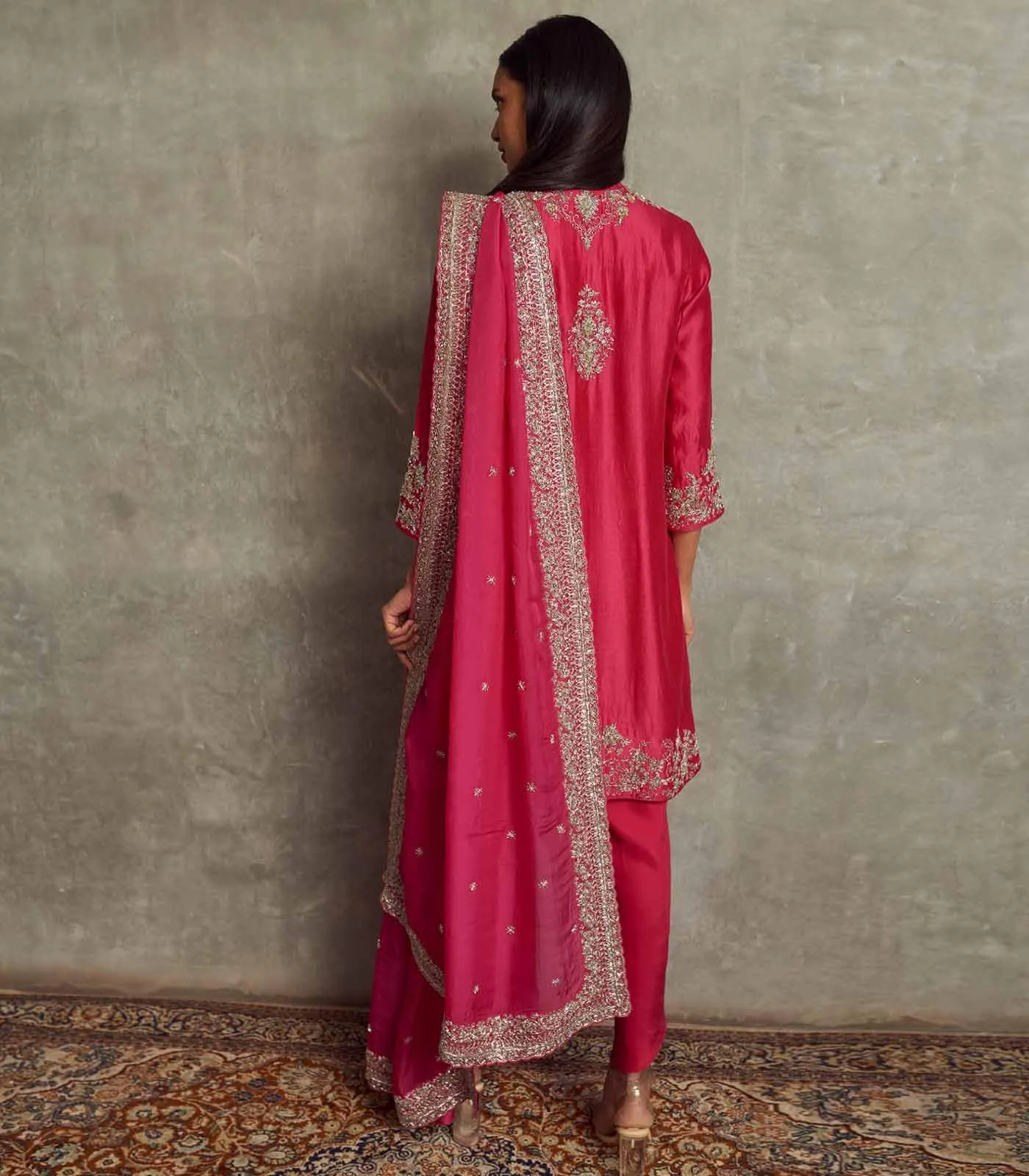 Rani Pink Embroidered Tunic Set