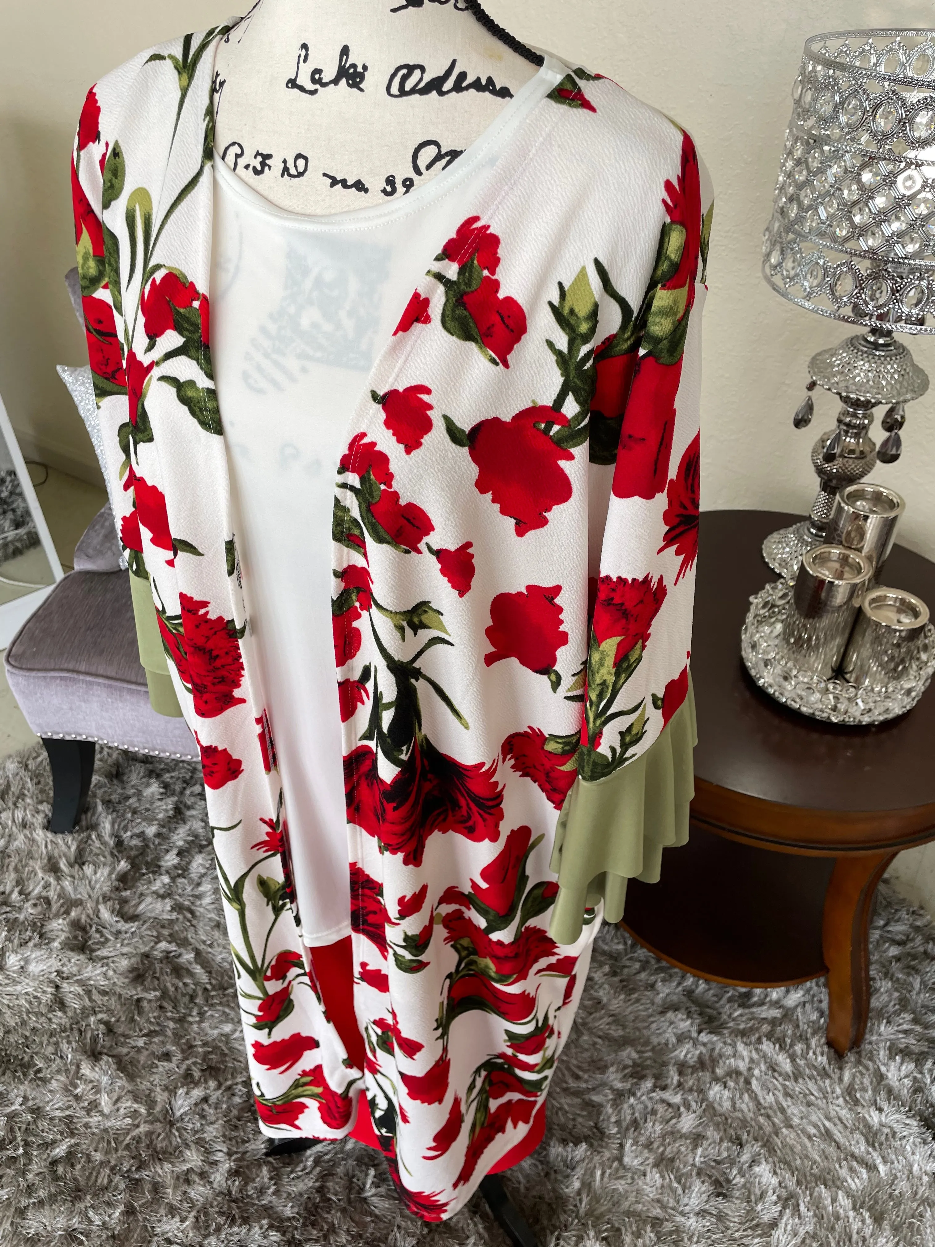 Red Floral Kimono
