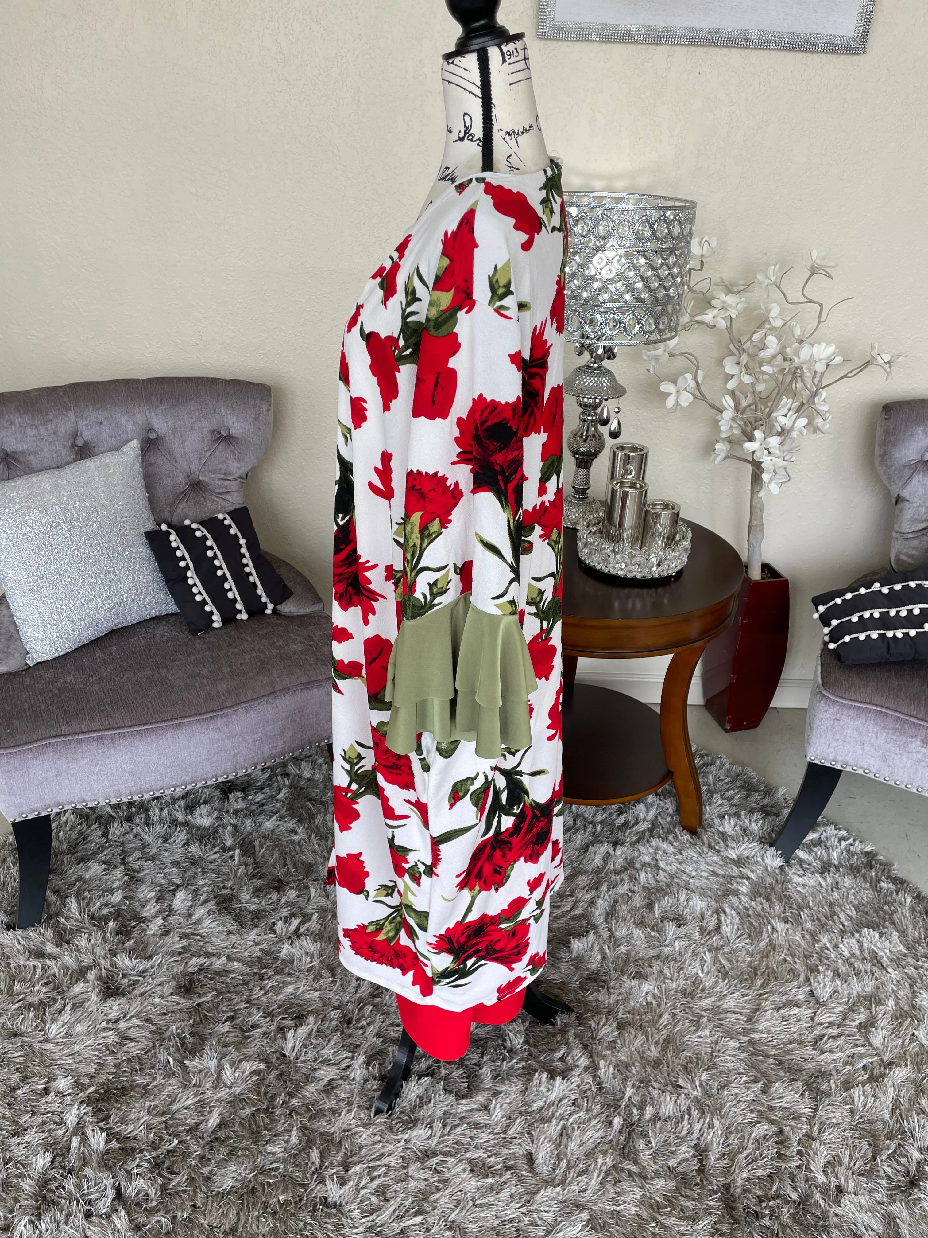 Red Floral Kimono