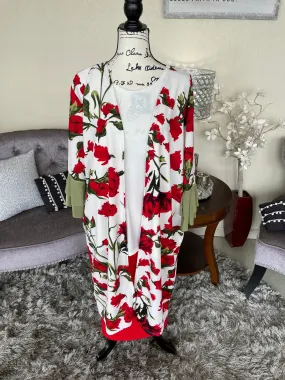 Red Floral Kimono