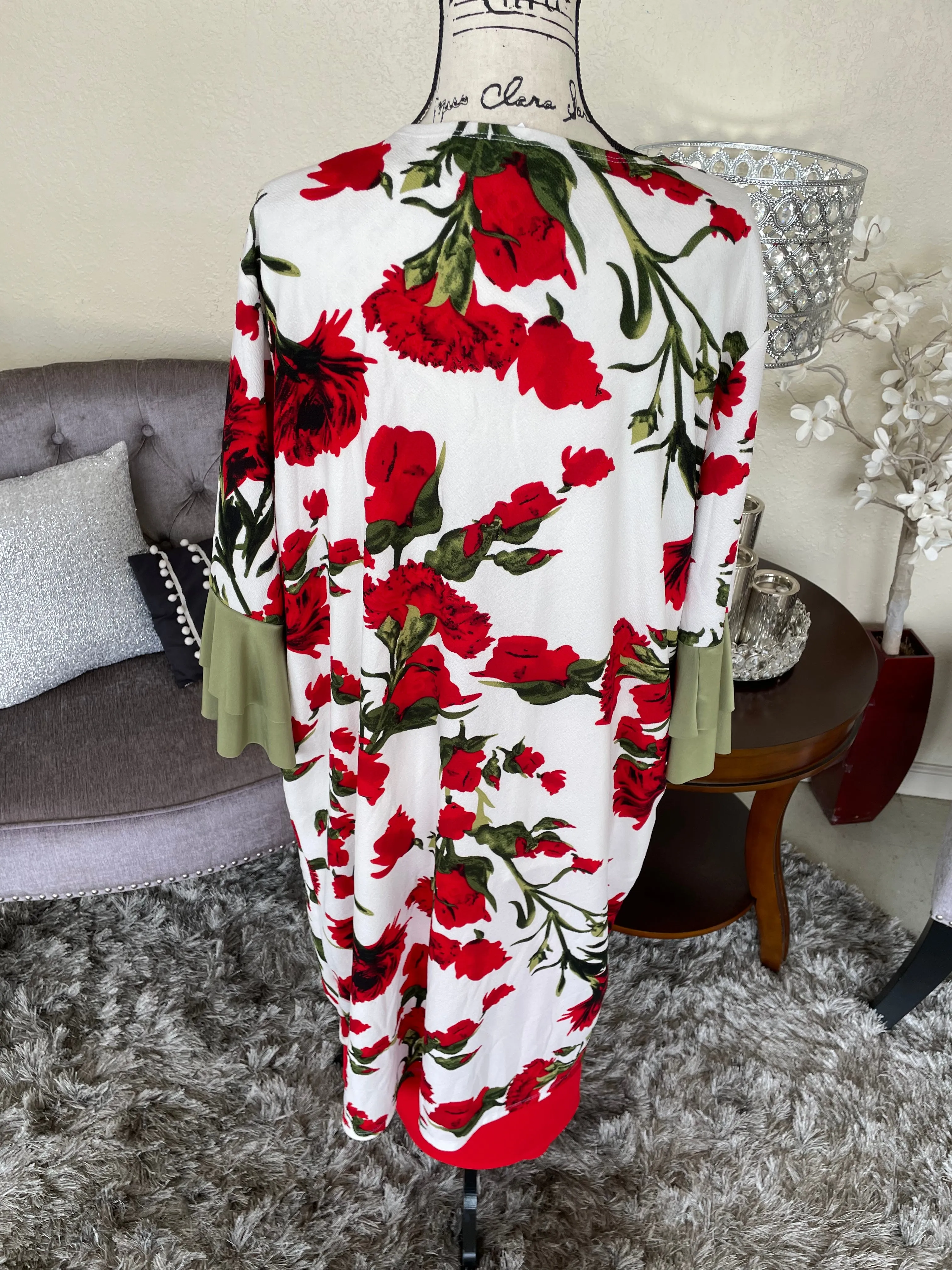 Red Floral Kimono