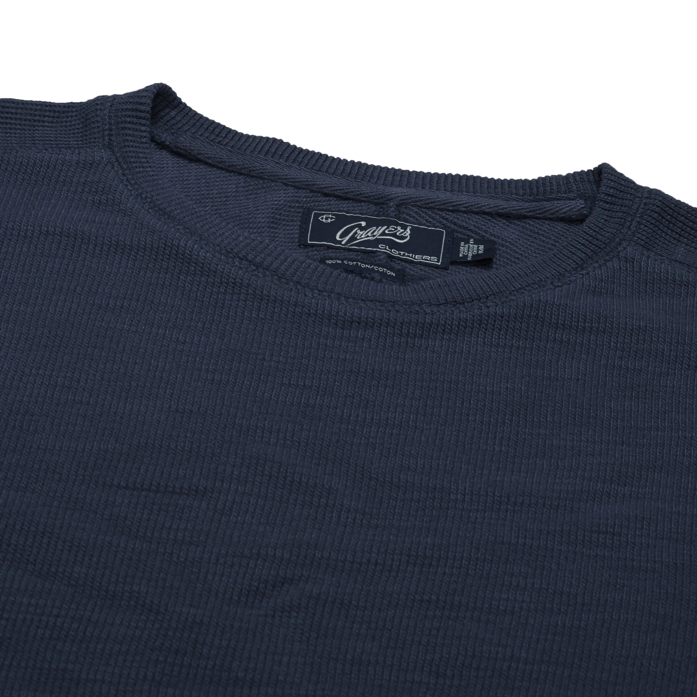 Spencer Waffle Crew - Dark Navy (Final Sale)*