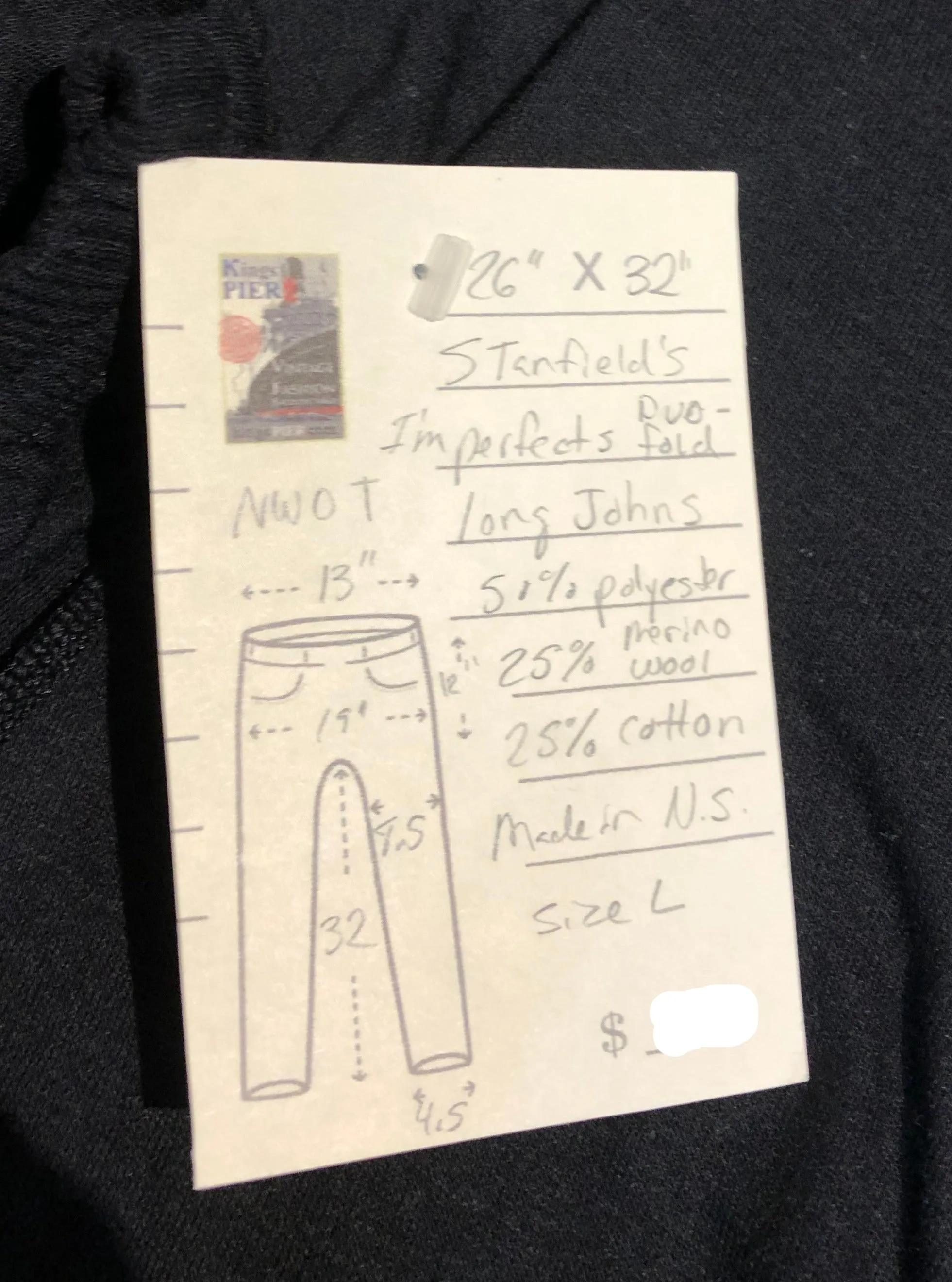 Stanfield’s Two Layer Charcoal Long Underwear, NWOT, Made in Nova Scotia, Size Large