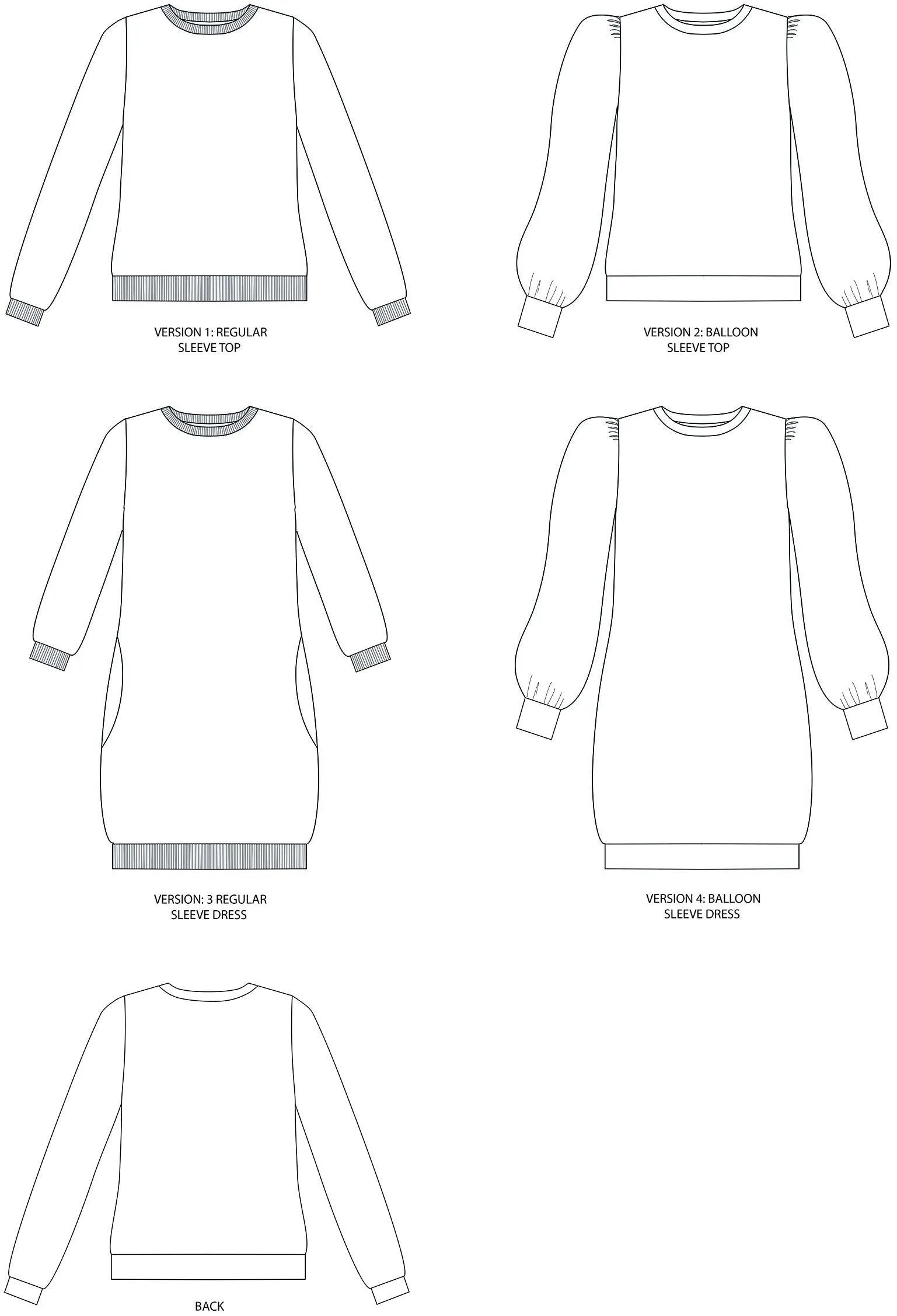 Tilly and The Buttons Billie Sweatshirt and Dress Pattern
