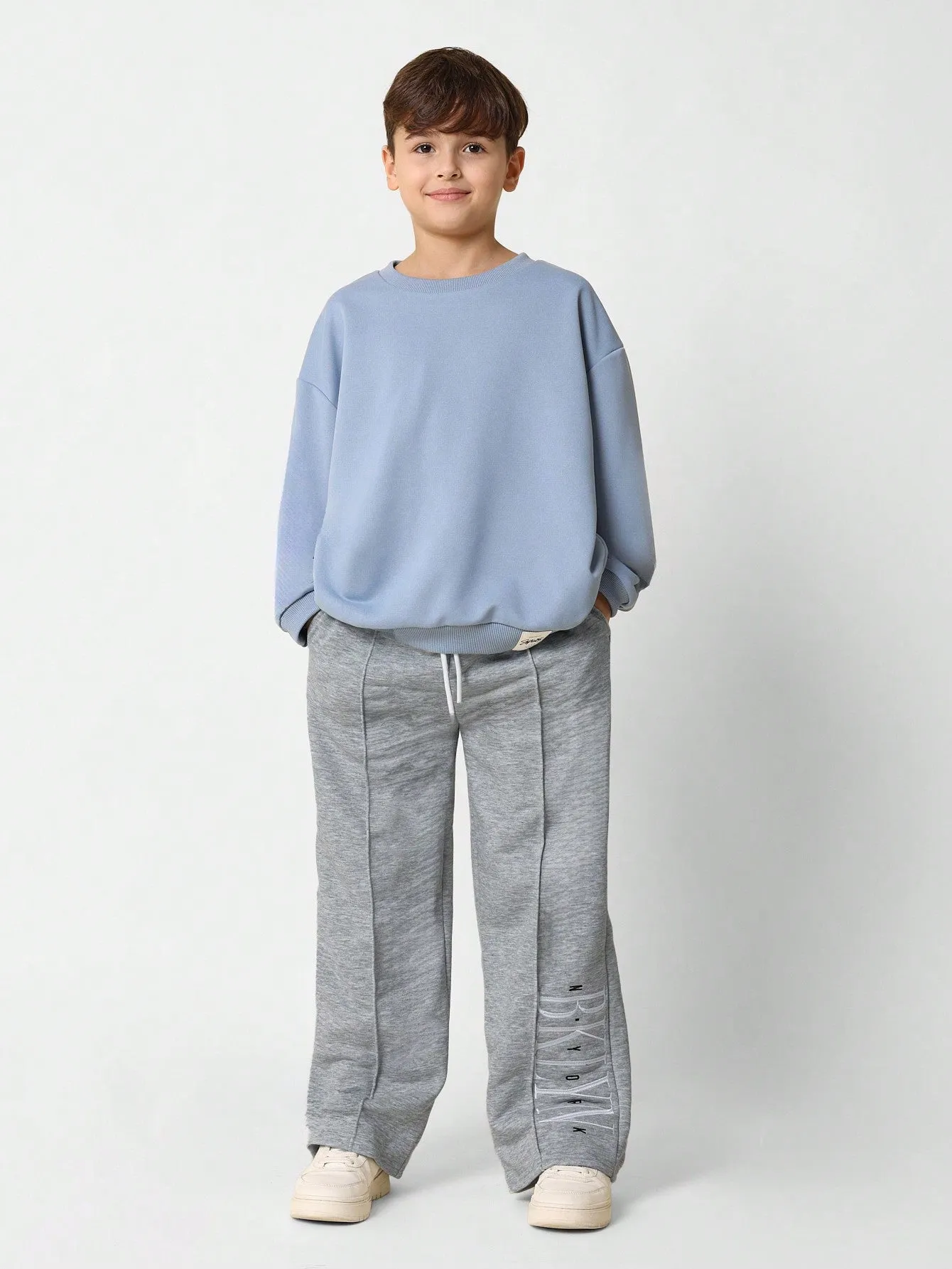 Tween Boys Relaxed Wide Leg Brooklyn Sweatpants With Pleats