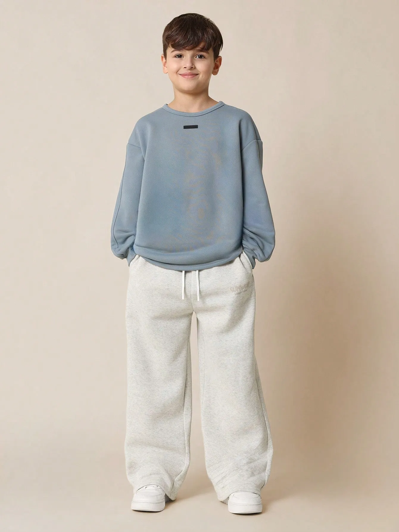 Tween Boys Wide Leg Essential Sweatpants With Graphic Print