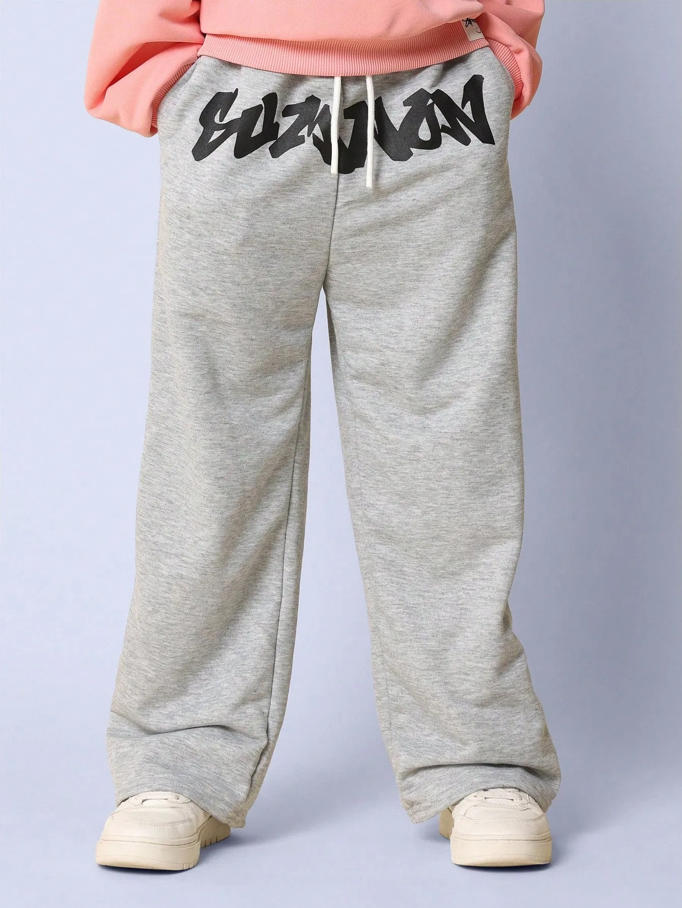 Tween Girl Wide Leg Sweatpants With Drawcords