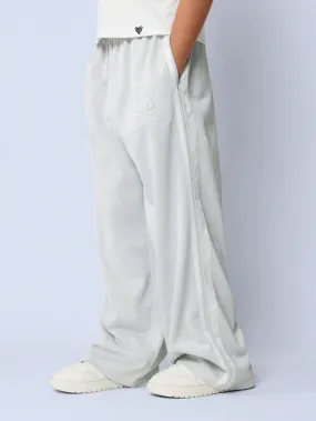 Tween Girls Comfy Wide Leg Glitter Puff Print Collegiate Sweatpants
