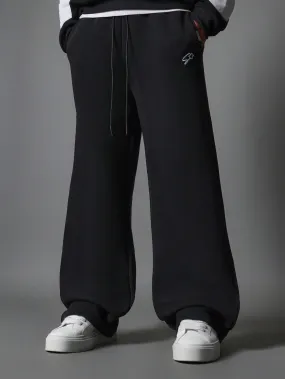Wide Leg Sweatpants With Graphic Print
