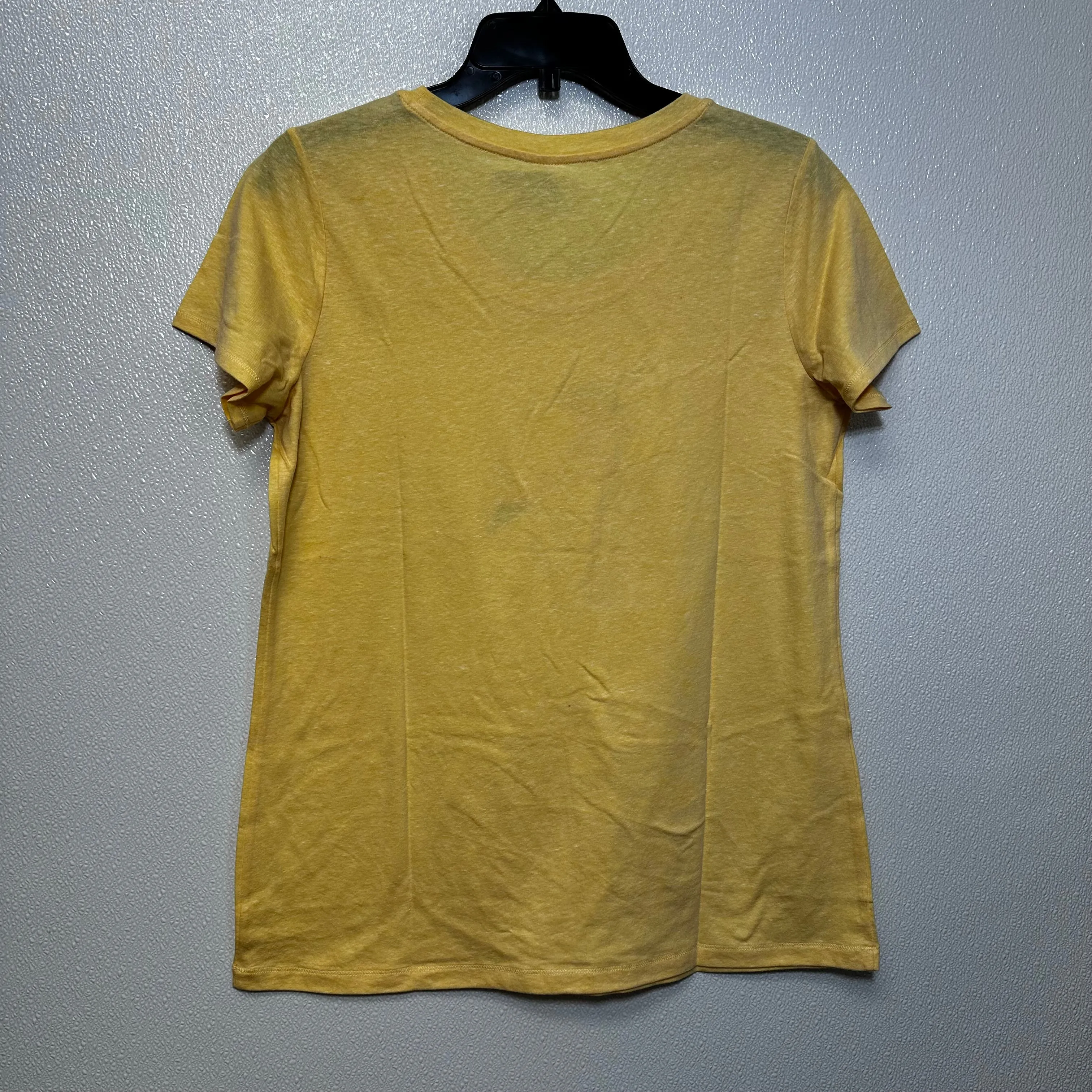 Yellow Top Short Sleeve Basic St Johns Bay O, Size M